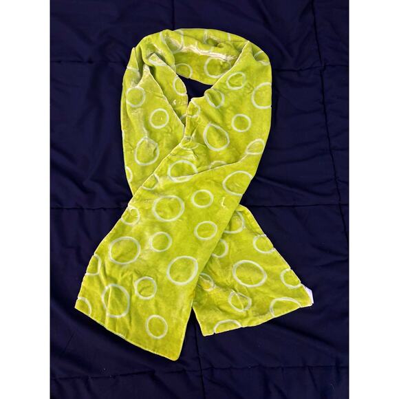 Talbots Silk Blend Velvet Scarf Chartreuse Green Soft & Plush - Picture 2 of 5